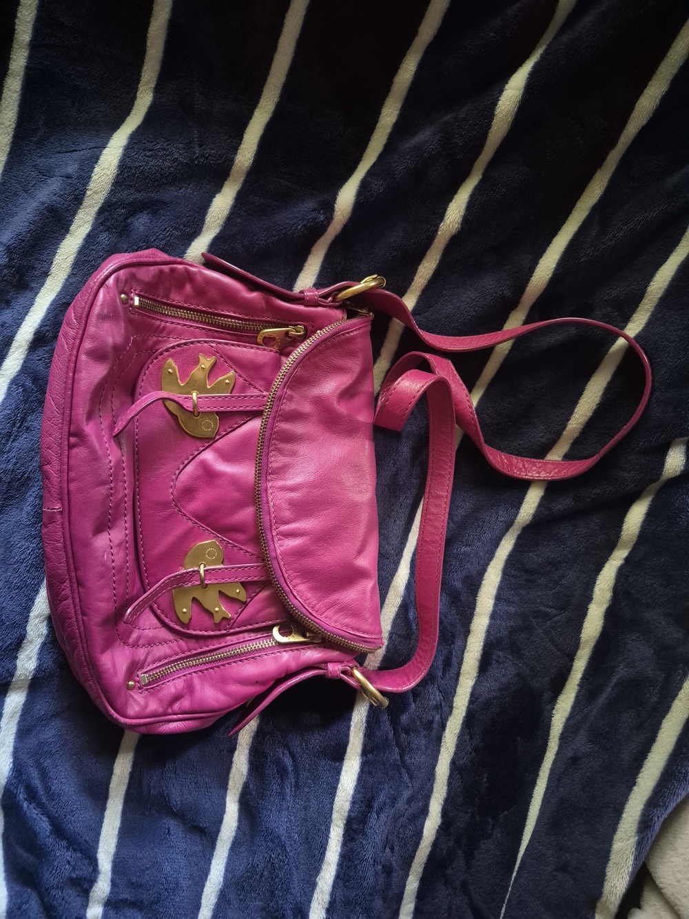 Marc By Marc Jacobs Hot Purply Pink Petal To The Metal Natasha Bag